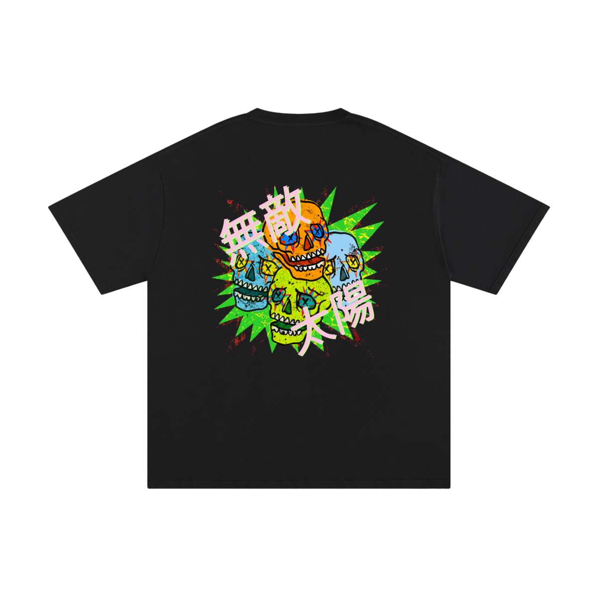 S.I Multi Skulls Black (Front+Back Print)