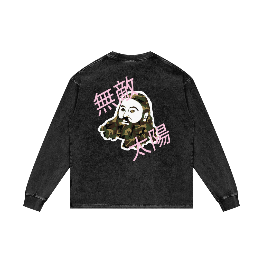 Steph Acid Wash Oversize Long Sleeve (Front+Back Print)