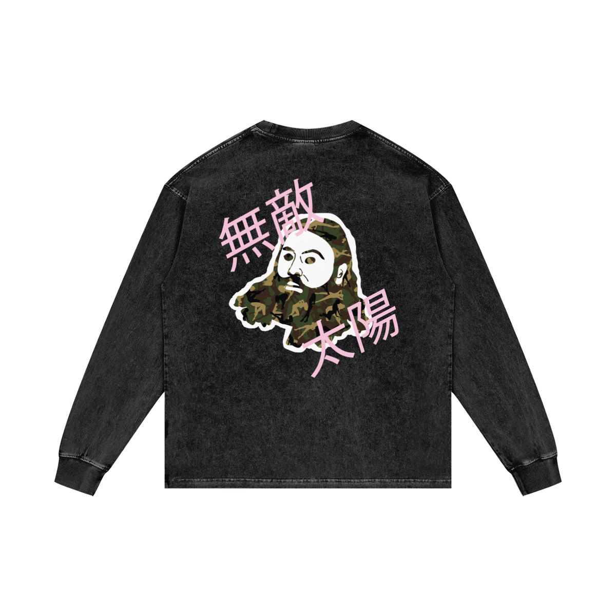 Steph Acid Wash Oversize Long Sleeve (Front+Back Print)