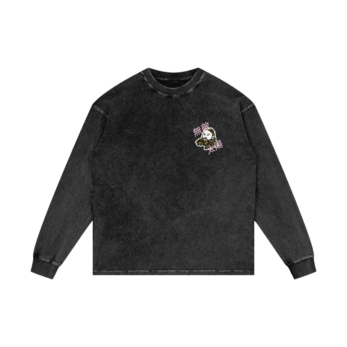 Steph Acid Wash Oversize Long Sleeve (Front+Back Print)